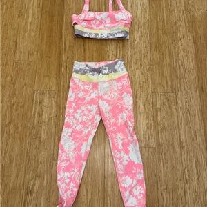 FP Movement by Free People Pink and White Activewear Set